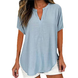 3D Printed Women's Spring And Summer Loose V-neck Short Sleeve Top