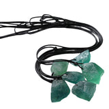 Natural Green Fluorite Pendant Rough Stone Irregular Crystal Necklace