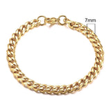 Gold Cuban Link Chain Six-sided Bracelet