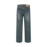 Ripped Knee Jeans Men Straight-leg Trousers