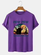 Loose Men's Clothing Cat T-shirt Top