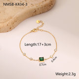 French Elegant Square Zircon Minimalist Titanium Steel Bracelet Does Not Fade