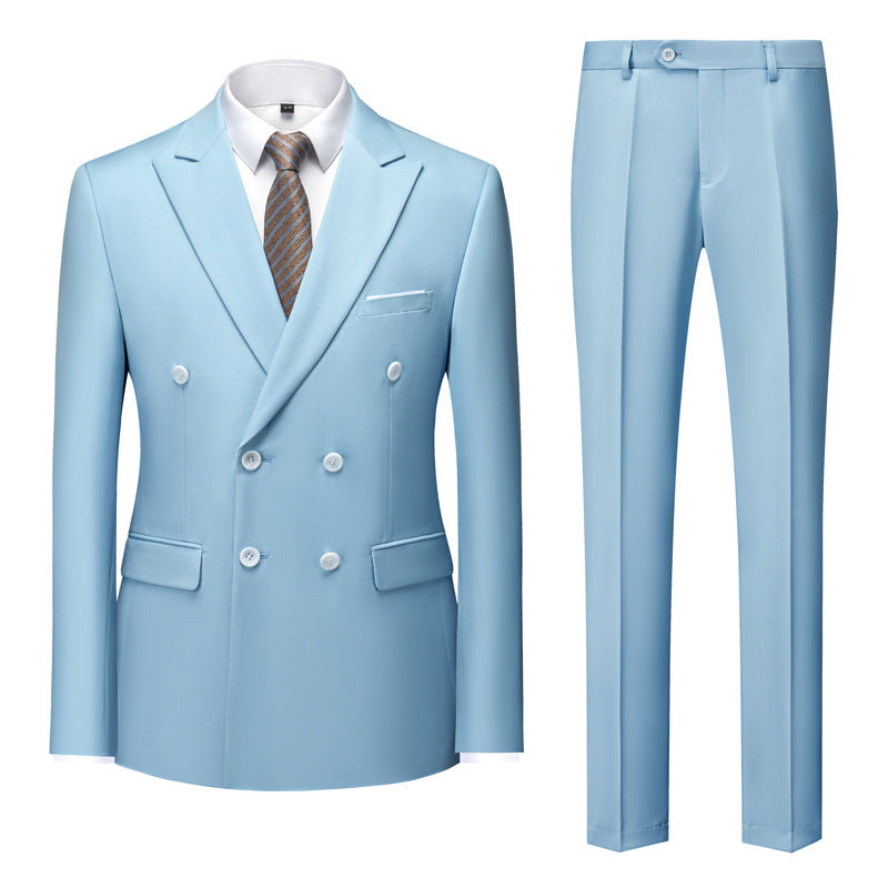 Men's Fashion Casual Solid Color Two-piece Set