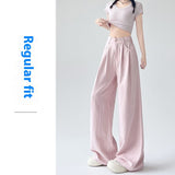 Straight High Waist Slimming Lazy Loose Suit Wide-leg Pants