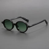 Retro Oval Black Frame Sun Shade Glasses