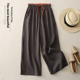 Matching Drawstring Slimming And Fashionable Loose Straight Casual Wide-leg Pants