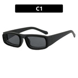 Double Circle Narrow Frame Square Sun Glasses