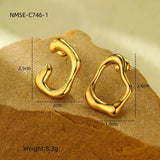 European And American Fashion Ins Exaggerated Titanium Steel Earrings 18K Gold Plating Non-fading Design Sense