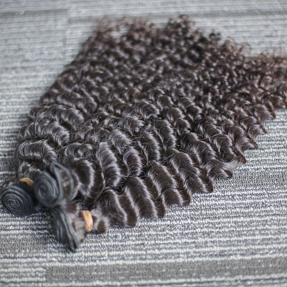 Human Hair Bundles Deep Wave Extensions, Natural Color