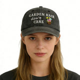 Garden Hair Hat For Men Women, Adjustable Embroidered Wash Cotton Baseball Cap