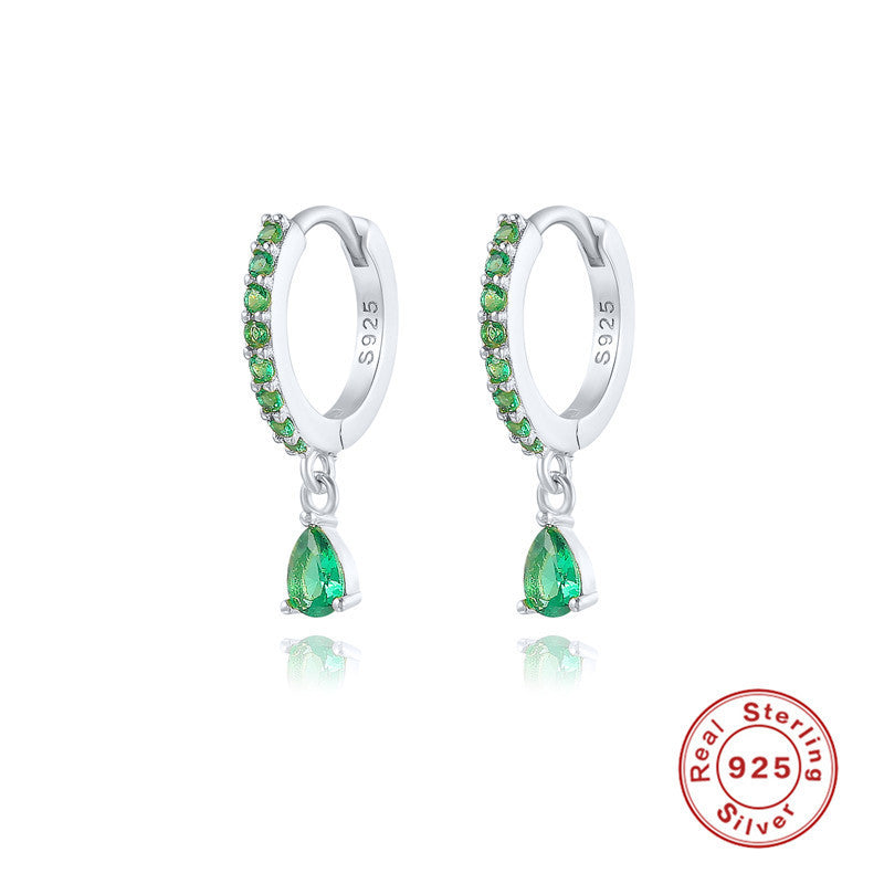 S925 Sterling Silver Diamond Water Drop Eardrop Earring