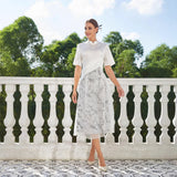 National Style Jacquard Retro Slimming New Chinese Style Stand Collar Fashion Dress