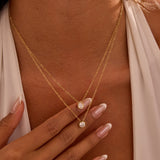 European And American Stainless Steel Necklace Gold-plated Inlaid Zircon High Sense