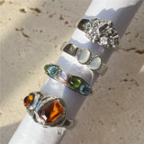 European And American Special-interest Design Multi-color Retro Fashion Ring