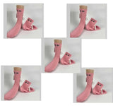 Mid Tube Black And White Couple Matching Holding Socks