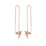 Fashion Jewelry New Unique Little Bird Drop Long Hanging Hummingbird Earrings For Women Elegant Girl Tassel Crystal Pendant Earring Jewelry