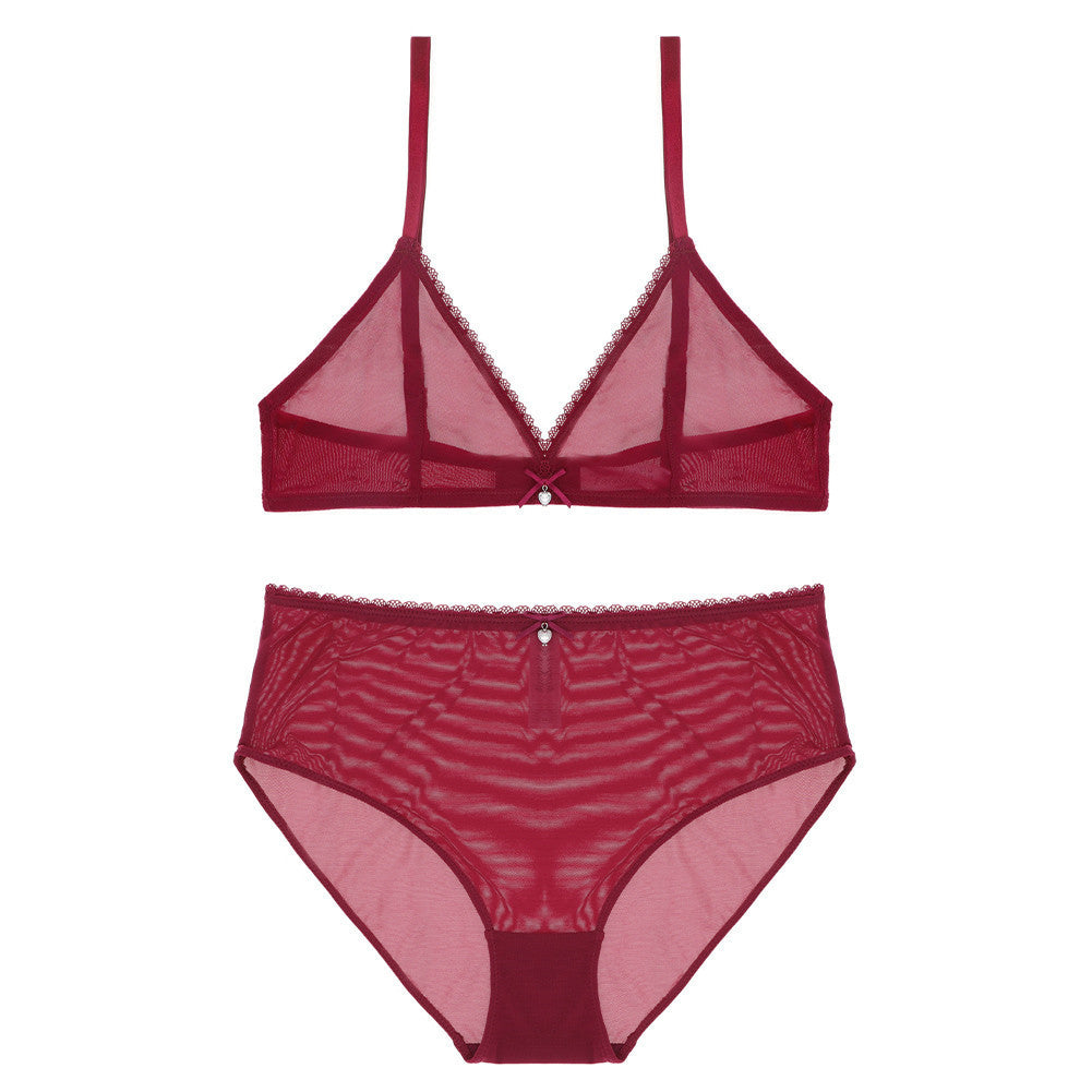 Transparent deep V underwear bra and high waist panties