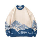 Snow Mountain Sweater Men Gradient Casual Knit Sweater
