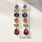 Colorful Drop-shaped Earrings Eardrops Three-section Evening Dress With Earrings