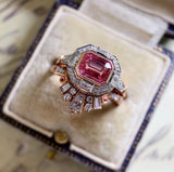 European And American Retro Style Ruby Women's Fashion Ring