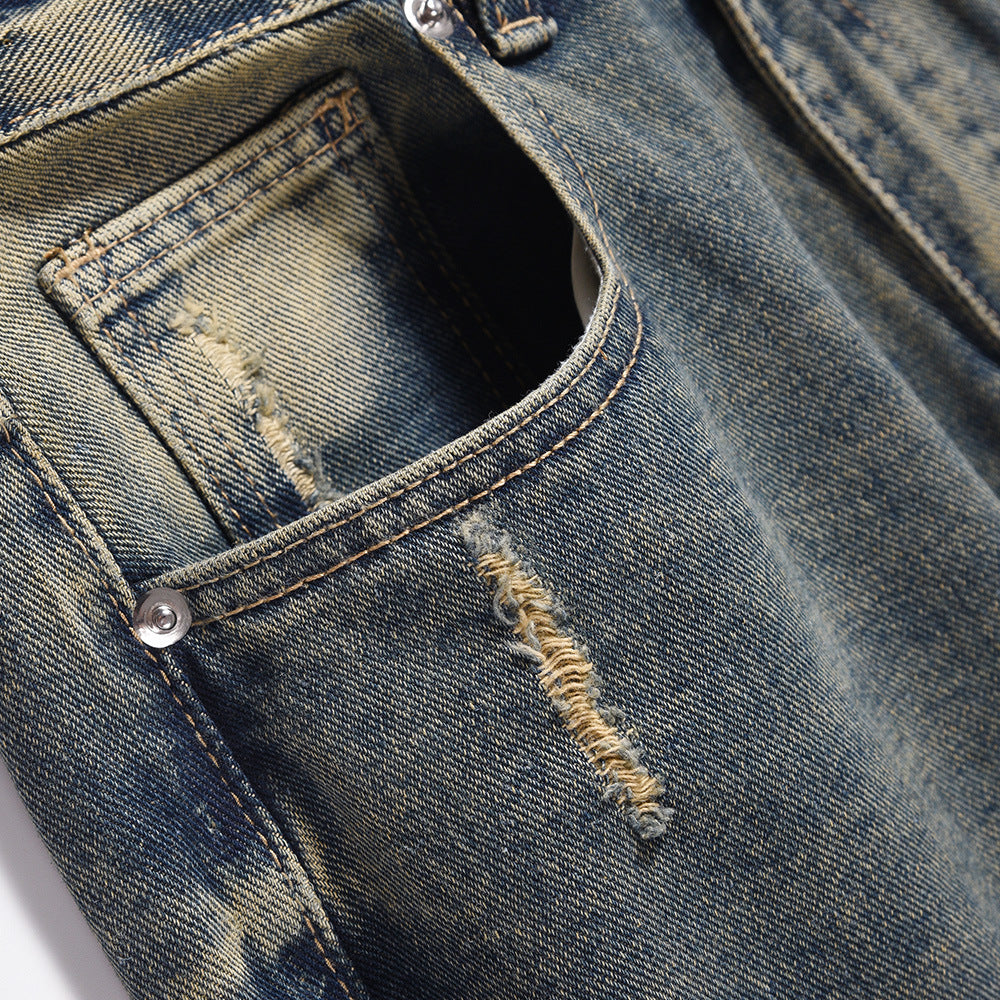 American Retro Washed Jeans For Men