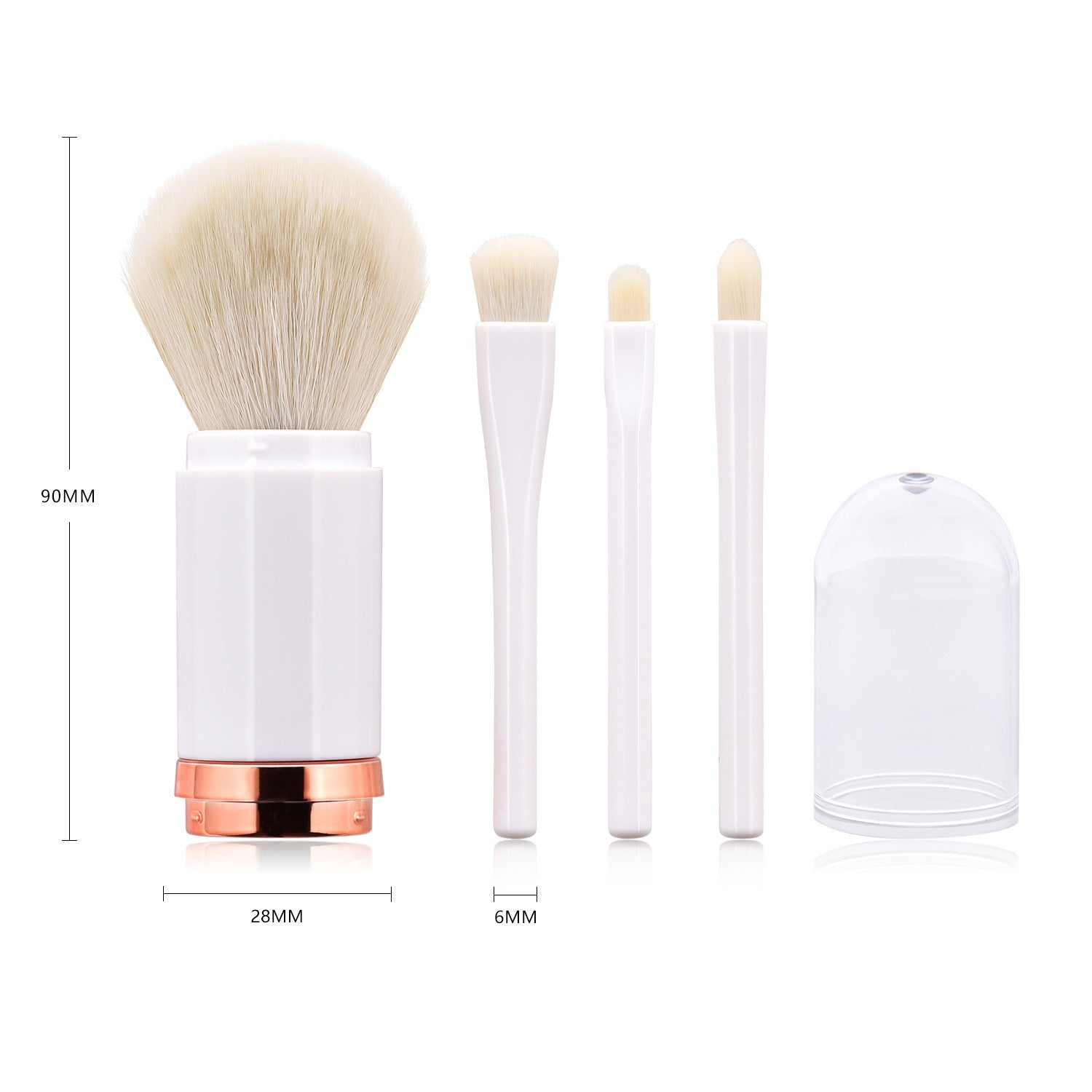 Retractable double head makeup brush