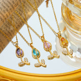 Zircon Tulip Non-fading Necklace For Women