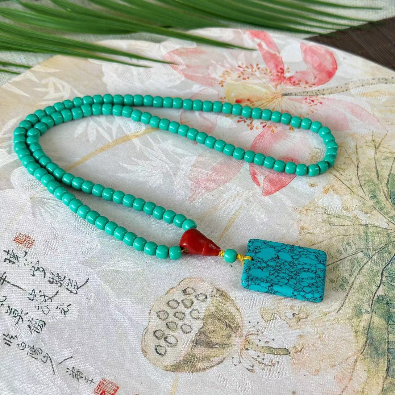 Turquoise Clavicle Lucky Pendant Necklace