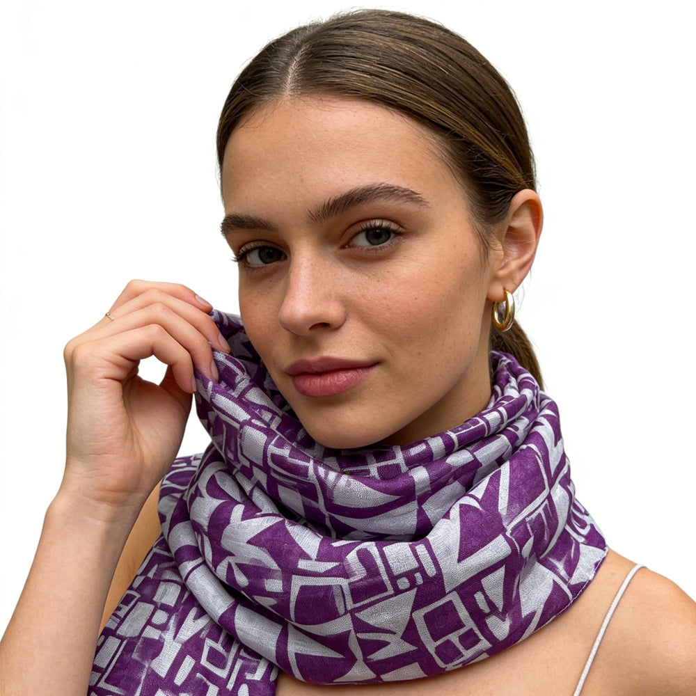 2pcs Purple Boho Square Scarf,Head Scarf,Luxe Look For Evening Wear,Scarf,vacation,daily Life,evening Party,Office Appropriate Subtlety For Women Men