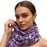 2pcs Purple Boho Square Scarf,Head Scarf,Luxe Look For Evening Wear,Scarf,vacation,daily Life,evening Party,Office Appropriate Subtlety For Women Men
