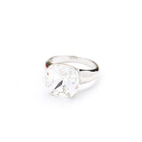 European And American Classic Light Luxury Multi-color Artificial Crystal Square Ring For Women