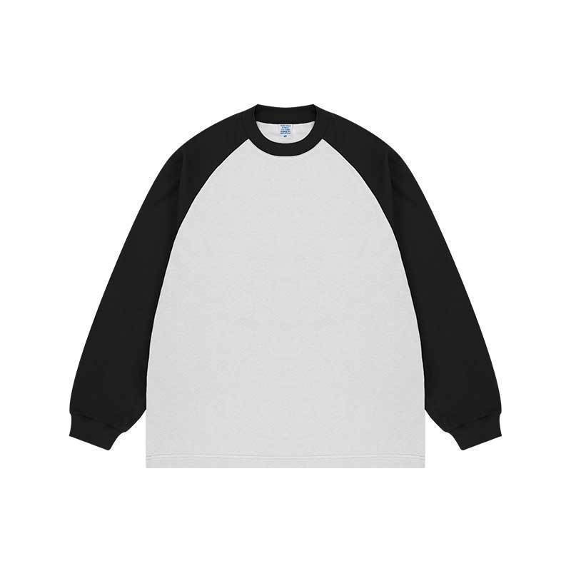 Heavy Contrast Color Raglan Sleeve Long Sleeve