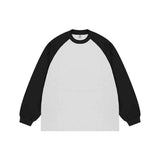 Heavy Contrast Color Raglan Sleeve Long Sleeve