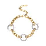 European And American Fashion Gold And Silver Color Matching Stainless Steel Necklace Bracelet High Sense Titanium Steel No Fading