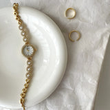 Classic Style Natural Freshwater Pearl Berm Plate Watch For Women