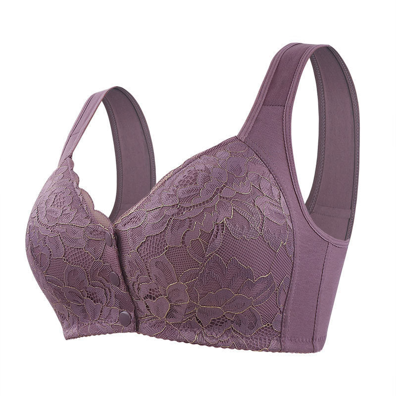 Large Cup Front Buckle Middle-aged And Elderly Underwear Ladies