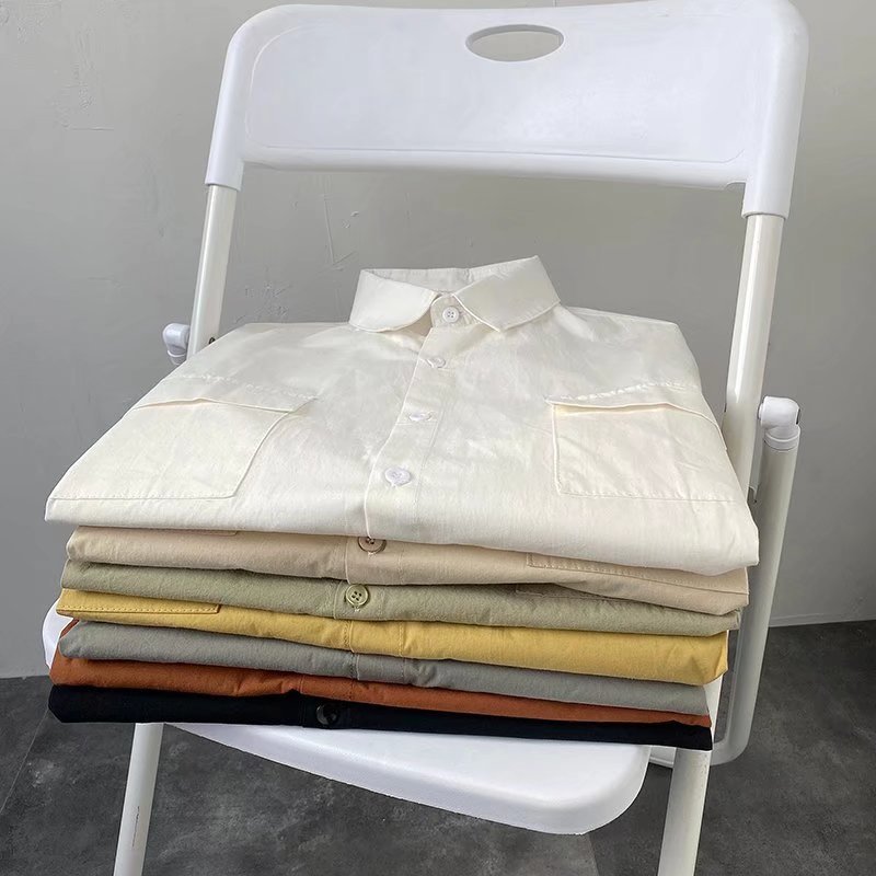 Men's Summer Korean Style Handsome Workwear Tops Shirt