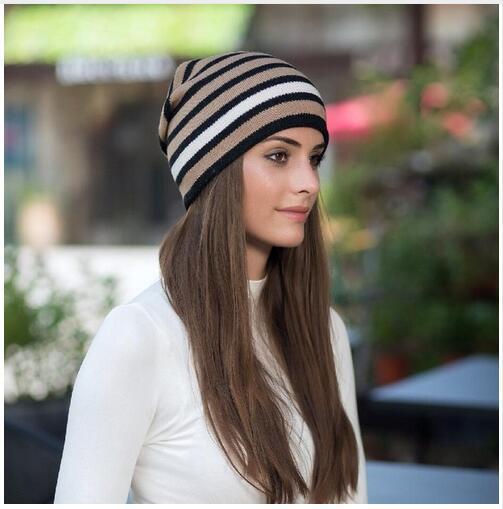 Women's New Striped Woolen Hat Knitted Hat