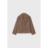 Ins Double-breasted Lapel Blazer Jacket Fashion Loose Woolen Short Coat Elegant Commuting Women's Clothing
