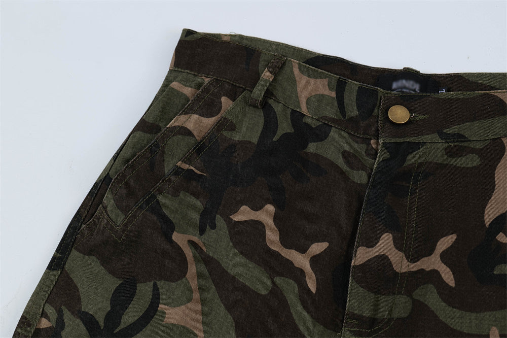 Fashion Personality Camouflage Workwear Trousers Men