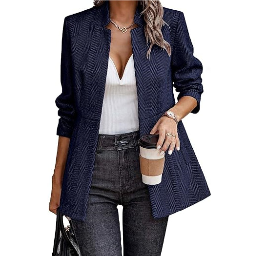 Ladies  Casual Jacket With Bird Check