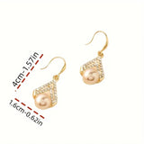 Fashion All-match Water Drop Pearl Earrings Personality Trend