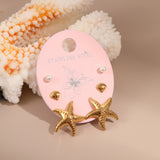 Three-to-one Card Titanium Steel Ear Studs