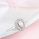 Japanese And Korean Love 925 Silver Full Diamond Drip Ring