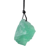 Natural Green Fluorite Pendant Rough Stone Irregular Crystal Necklace