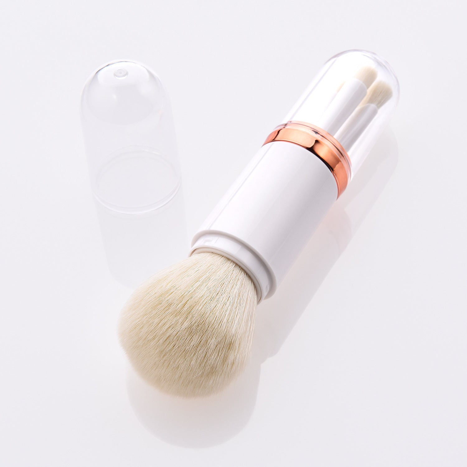 Retractable double head makeup brush