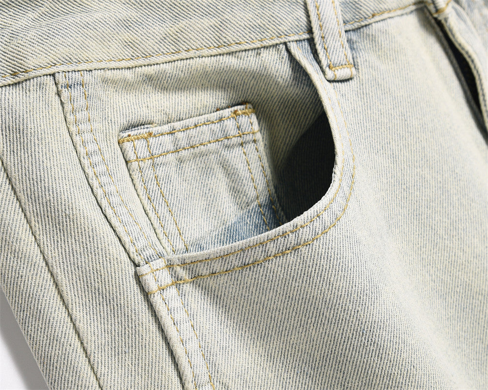 Vintage Fashion Yellow Jeans For Men