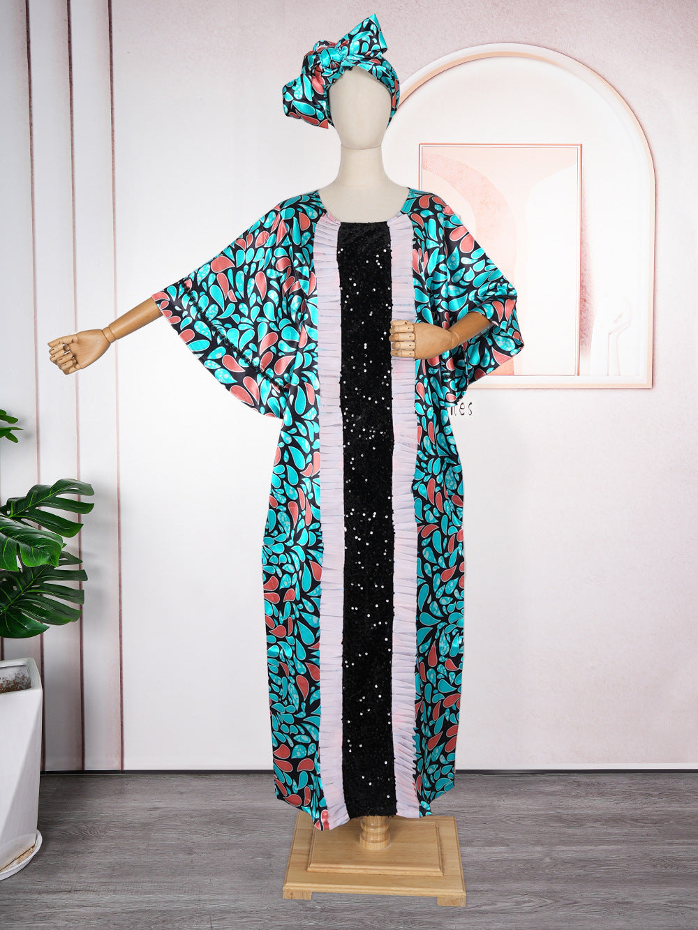 Sequins Dress African Women's Wear Plus Size Printed Loose Long Robe