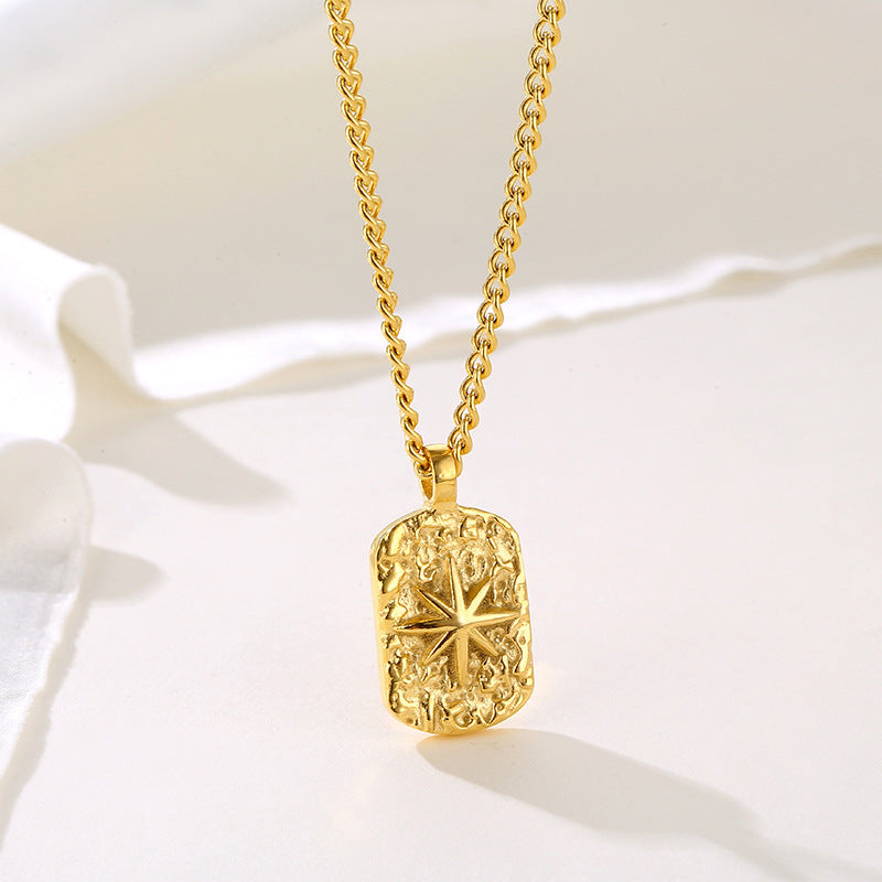 Vintage Eight Awn Star Pendant Necklace