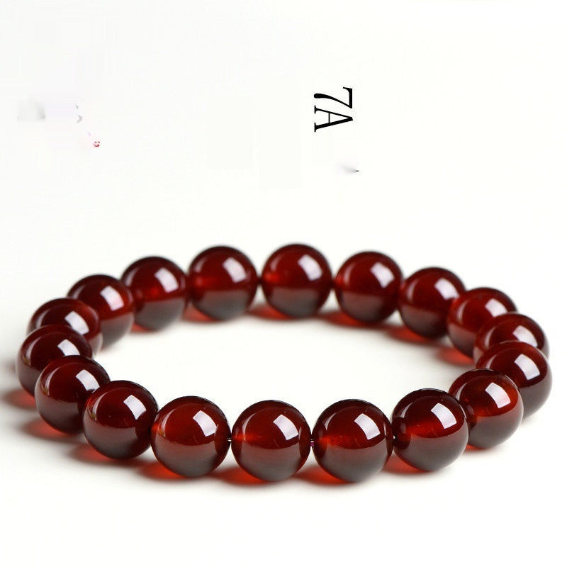 Natural Orange Red Garnet Ball Bracelet
